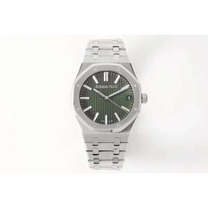 Royal Oak ZF 15510 "50th Anniversary" 1:1 Best Edition Green Textured Dial on SS Bracelet A4302