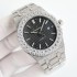 Royal Oak SF 15400 Big diamond Bezel Black Dial on Full diamond Bracelet Cal.8215