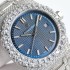 Royal Oak SF 15500 Big diamond Bezel Blue Dial on Full diamond Bracelet Cal.8215