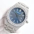 Royal Oak SF 15510 50th Anniversary Big diamond Bezel Blue Dial on Full diamond Bracelet Cal.8215