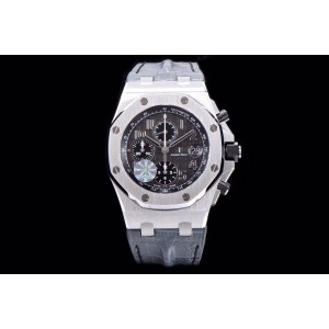 Royal Oak Offshore 26470 JF Grey Themes 1:1 Best Edition Grey Dial on Grey Leather Strap A3126 V2