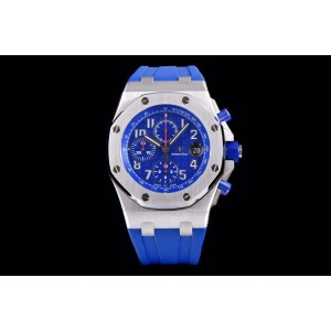 Royal Oak Offshore 26470 JF Blue Themes 1:1 Best Edition Blue Dial on Blue rubber Strap A3126 V2