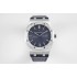 Royal Oak BF 15500 41mm 1:1 Best Edition Blue Textured Dial on SS Black leather strap A4302