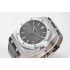 Royal Oak BF 15500 41mm 1:1 Best Edition Grey Textured Dial on SS Black leather strap A4302