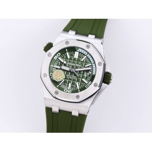Royal Oak Offshore Diver JF 15710 SS Best Edition Dark Green Dial on Dark Green Rubber Strap A3120