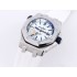 Royal Oak Offshore Diver JF 15710 SS Best Edition White Dial on White Rubber Strap A3120