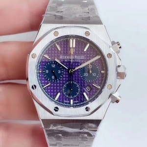 Royal Oak Chronograph SS BF Best Edition Purple/Blue Dial on SS Bracelet A7750
