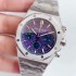 Royal Oak Chronograph SS BF Best Edition Purple/Blue Dial on SS Bracelet A7750