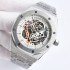 Royal Oak 42mm SF AAA Quality Best Edition White Skeleton Dial on SS Bracelet A2813