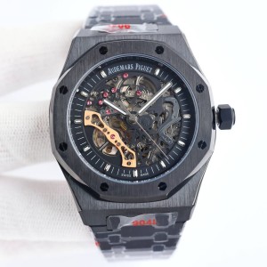 Royal Oak 42mm SF AAA Quality Best Edition PVD Black Skeleton Dial on PVD Bracelet A2813