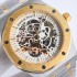 Royal Oak 42mm SF AAA Quality Best Edition SS/YG White Skeleton Dial on SS/YG Bracelet A2813