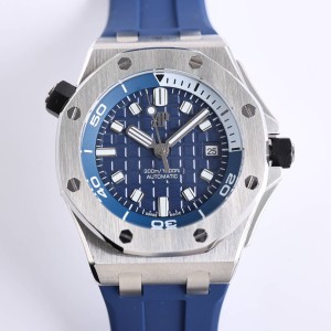 Royal Oak Offshore Diver SF AAA 15720 Best Edition Blue textured dial on Blue Rubber Strap A2813