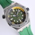 Royal Oak Offshore Diver SF AAA 15720 Best Edition Green textured dial on Green Rubber Strap A2813