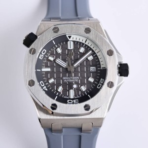 Royal Oak Offshore Diver SF AAA 15720 Best Edition Grey textured dial on Grey Rubber Strap A2813