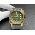 Bell Ross BR0392 Diver Bronze 1:1 Made with a Genuine Green Dial on Grey Leather strap A9015