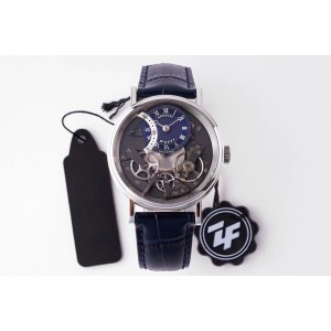 Tradition 7097BB SS ZF 1:1 Best Edition Blue/Gray Dial on Black Leather Strap A505