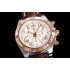 Chronomat B01 44mm WMF Best Edition SS/RG White Dial with Roman Markers on SS/RG Brown leather strap A7750