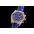Chronomat B01 44mm WMF Best Edition SS/RG Blue Dial with Roman Markers on SS/RG Blue leather strap A7750