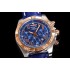 Chronomat B01 44mm WMF Best Edition SS/RG Blue Dial with Roman Markers on SS/RG Blue leather strap A7750