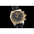 Chronomat B01 44mm WMF Best Edition SS/YG Black Dial with Roman Markers on SS/YG Black leather strap A7750