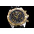 Chronomat B01 44mm WMF Best Edition SS/YG Black Dial with Roman Markers on SS/YG Black leather strap A7750