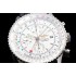 NAVITIMER WORLD TIME 46mm SS WMF 1:1 Best Edition White Dial on Black leather strap A7750