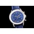NAVITIMER WORLD TIME 46mm SS WMF 1:1 Best Edition Blue Dial on Blue leather strap A7750