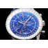 NAVITIMER WORLD TIME 46mm SS WMF 1:1 Best Edition Blue Dial on Blue leather strap A7750