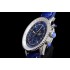 NAVITIMER WORLD TIME 46mm SS WMF 1:1 Best Edition Blue Dial on SS Blue leather strap A7750