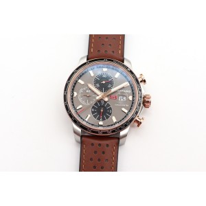 Mille Miglia 168571 SS/RG V7F 1:1 Best Edition Gray Dial on Brown Gummy Strap A7750