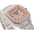Santos De Cartier SF Swarovski diamonds SS/RG Arab Diamond Dial on Diamond Bracelet A8215