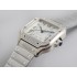 Santos de Cartier 35.1mm BVF Diamonds Bezel Best Edition White Dial on SS SmartLinks Bracelet MIYOTA 9015 V3