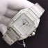 Santos De Cartier 100th anniversary TWF Swarovski diamonds SS Full Diamond Dial on Bracelet A2824