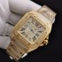 Santos De Cartier 100th anniversary TWF Swarovski diamonds YG Rome Diamond Dial on Bracelet A2824