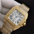 Santos De Cartier 100th anniversary TWF Swarovski diamonds YG White Dial on Bracelet A2824