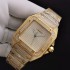 Santos De Cartier 100th anniversary TWF Swarovski diamonds YG Full Diamond Dial on Bracelet A2824