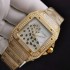 Santos De Cartier 100th anniversary TWF Swarovski diamonds YG Diamond Leopard Dial on Bracelet A2824