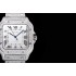 Santos De Cartier TWF 40mm SS/SS Best Edition Full Diamond White Dial A2824