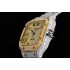 Santos De Cartier TWF 40mm SS/YG Best Edition Full Diamond Roman Markers Dial A2824