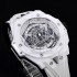 Hublot Big Bang BBF Sang Bleu II White Ceramic Best Edition White Dial on White Rubber Strap A1240
