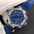 Big Bang 44mm HBF 1:1 Best Edition Full diamonds bezel Blue dial on SS Blue rubber strap HUB4100