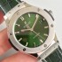 Big Bang Classic Fusion JJF 42mm 1:1 Best Edition Green Dial Green Leather strap HUB1110