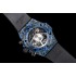 Big Bang Unico HBF Black Carbon 1:1 Best Edition Blue Skeleton Dial on Black Rubber Strap HUB1242