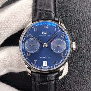 Portuguese Real PR IW500710 ZF 1:1 Best Edition Blue Dial on Black Leather Strap A52010 V4