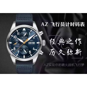 Pilot Chrono AZF IW377729 1:1 Best Edition Blue Dial on Blue Leather Strap A7750
