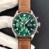 Pilot Chrono AZF IW378005 1:1 Best Edition Green Dial on Brown Leather Strap A7750