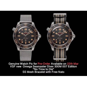 Seamaster 300 VSF "No Time to Die" Limited Edition Best Edition on SS Nato Strap A8806 V4