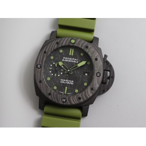 PAM00961 VSF Carbotech 1:1 Best Edition Black Dial Green Markers on Green Rubber Strap P.9010