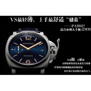 PAM00927 Luminor Due VSF 1:1 Best Edition Blue Dial on Blue Leather Strap P.900 Super Clone
