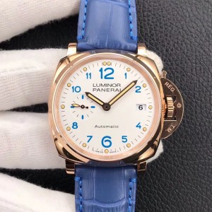 PAM00756 VSF Luminor Due 42mm Best Edition White Dial   on Blue calfskin strap P.9010 Clone